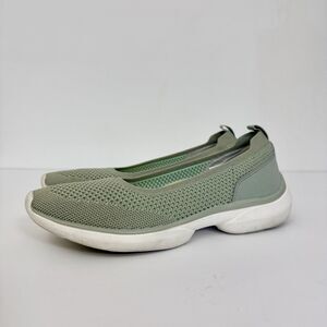 Vionic Kallie Knit Slip On Sneakers 7.5 Green Orthotic Comfort Walking Shoes
